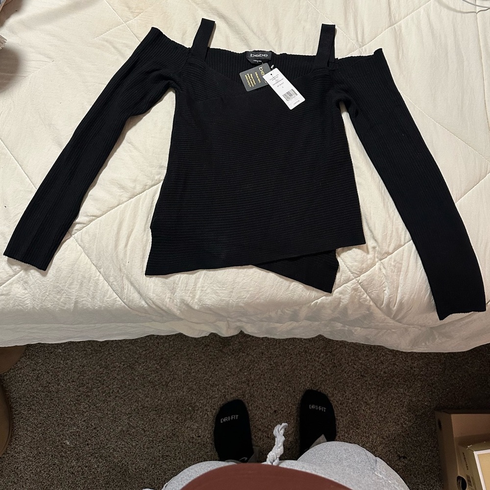 S jet black Bebe ots sweater